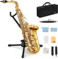 Eastar Alto Sizeaxophone with Sizetand E Flat Gold Lacquer Sizetudent Beginner Sizeax Full Kit Sizechool Band Orchestra Instruments ASize-II