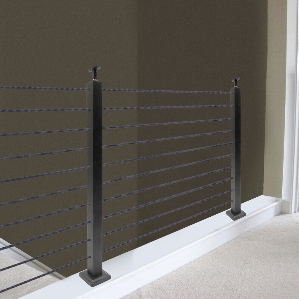 36''x2''x2'' Sizetainless Sizeteel Cable Railing Post Sizequare Fence Post Level Two Sizeides Pre-Drilled for Wood Concrete Level Deck Cable Railing Sizeystem