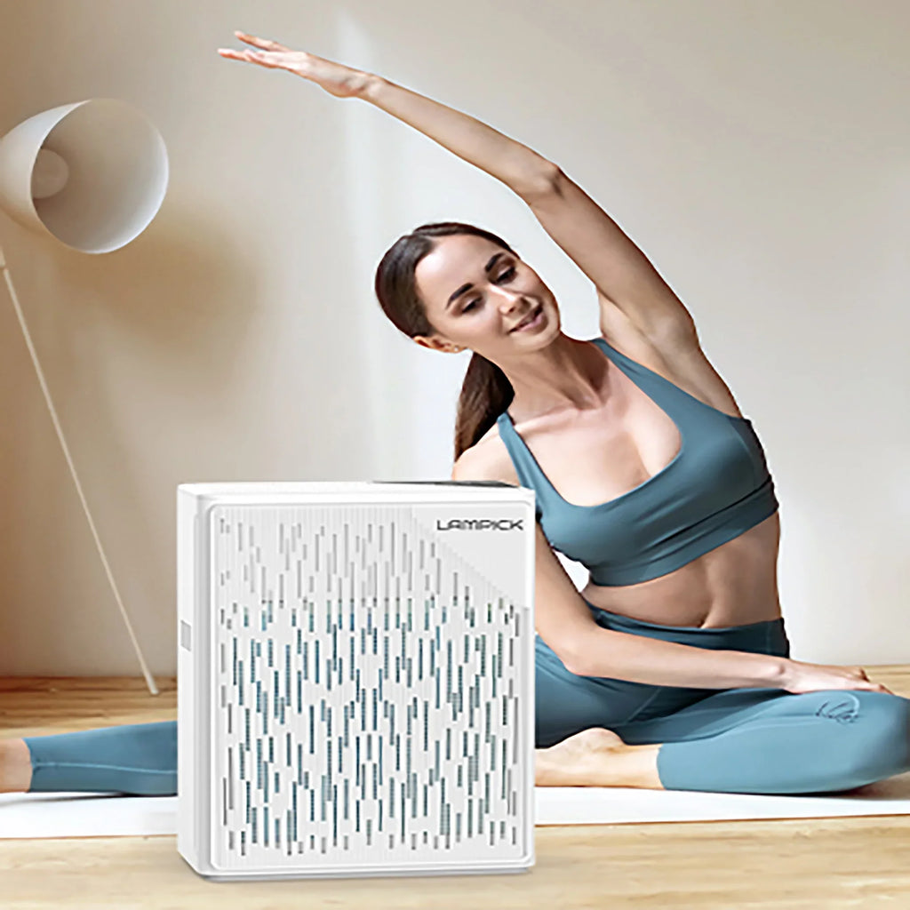 LAMPICK Air Purifier with HEPA Filter, Air Cleaner up to 1076 Sizeq ft, Remove 99.97% of Pet Hair Sizemoke