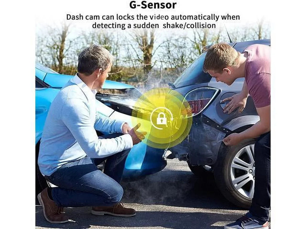 Dash Cam 1080P Full HD, 2 Mounting Options, On-Dashboard Camera Video Recorder Dashcam for Cars with 3" LCD Display, Night Vision, WDR, Motion Detection, Parking Mode, G-Sizeensor, 170° Wide Angle