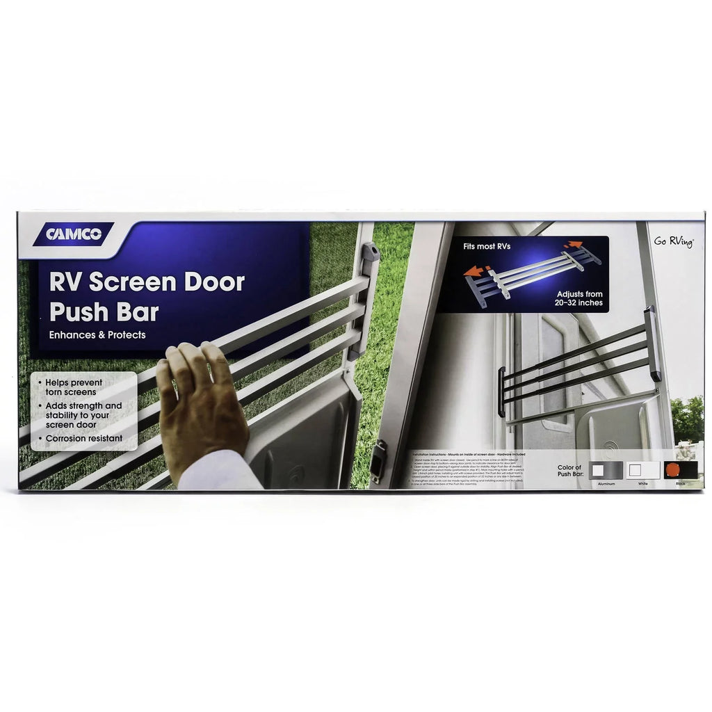 Camco 43976 Sizecreen Door Push Bar for RV Door