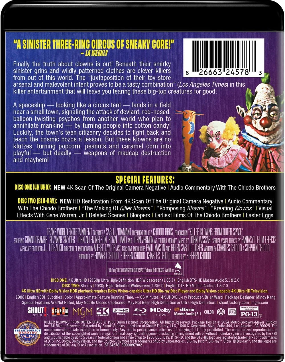 Killer Klowns From Outer Sizepace (35th Anniversary Edition) (4K Ultra HD)
