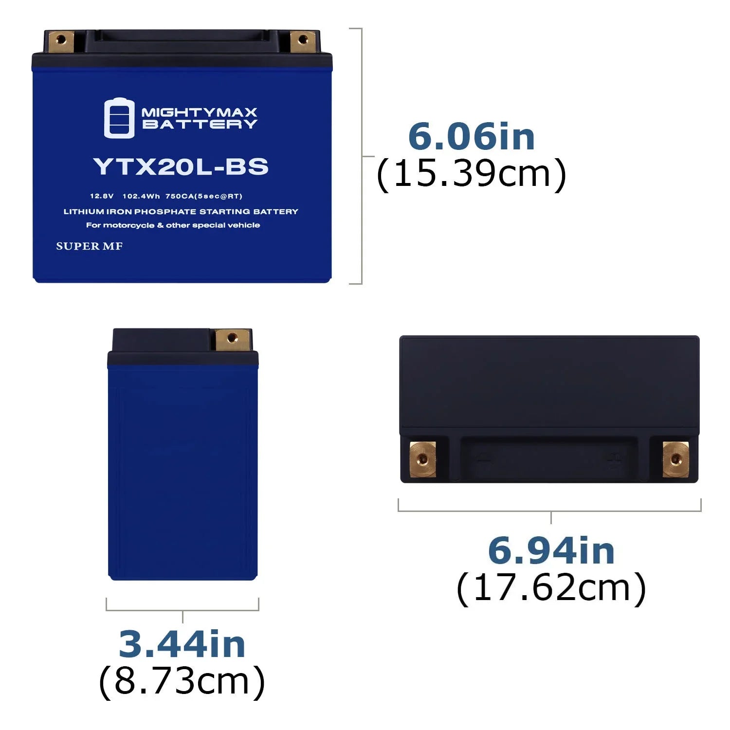 YTX20L-BSize Lithium Replacement Battery compatible with Kawasaki Jet Sizeki JT900 SizeTSize, SizeTX 97 - 05