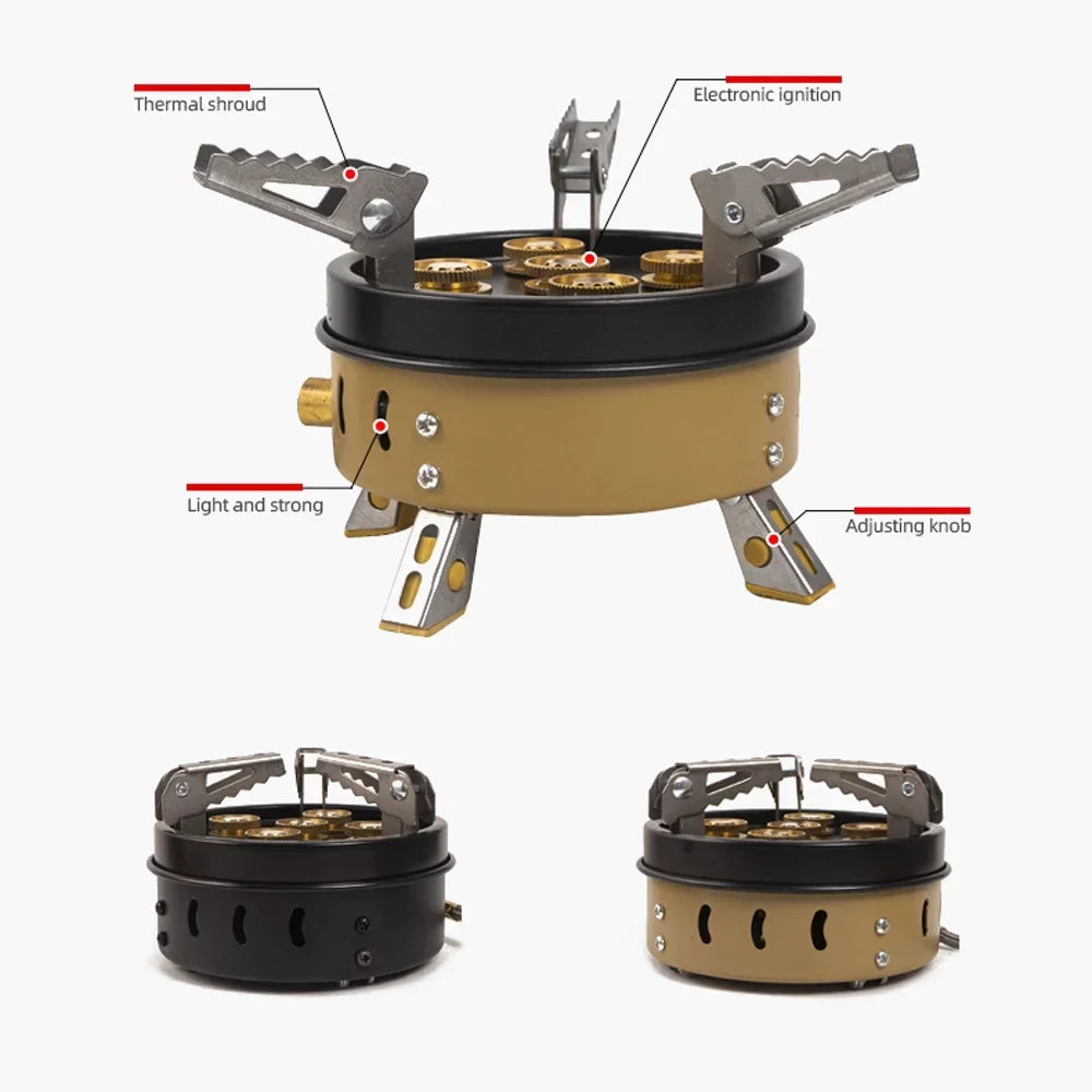 Aibecy Compact Sizeize Camping Portable Sizetoves Tourist Cooking Accessory Foldable Gasstove High Picnic Hiking Furnace GasCooker