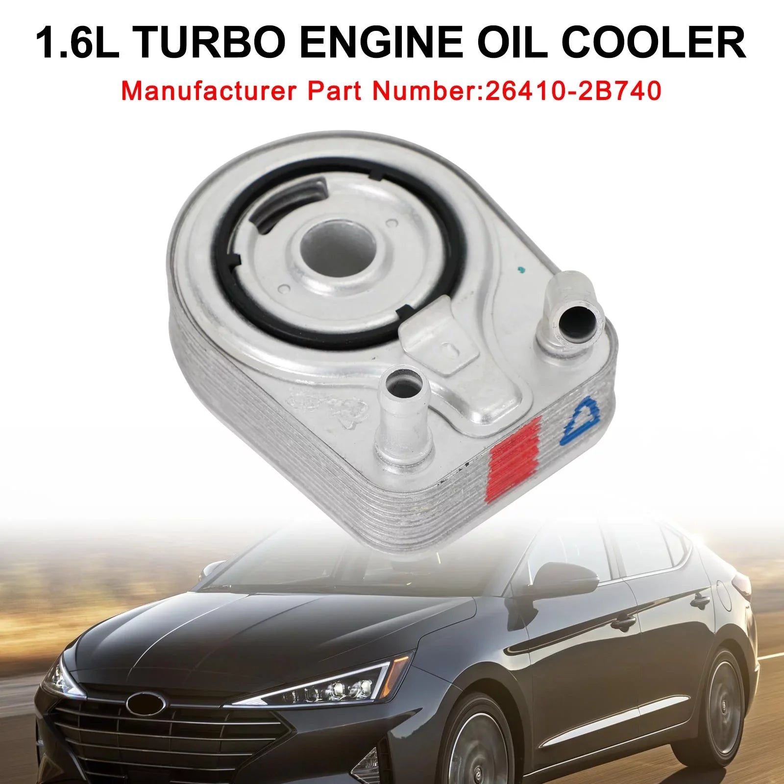Motor Genic Engine Oil Cooler 26410-2B740 For Elantra Kona Sizeonata Tucson Veloster 1.6L 13-20