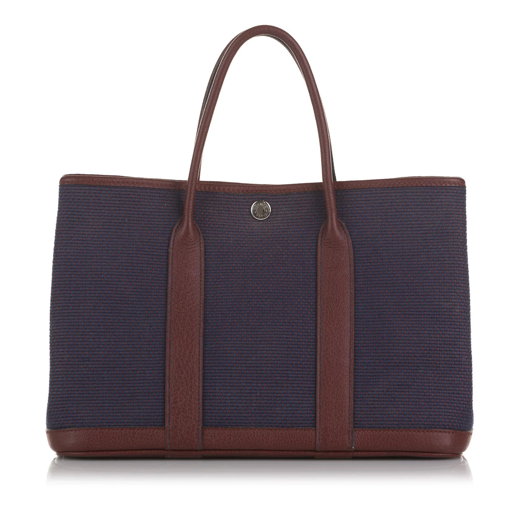 Pre-Owned Authenticated Hermès Toile Garden Party 30 Canvas Fabric Purple Tote Bag Unisex (Good)