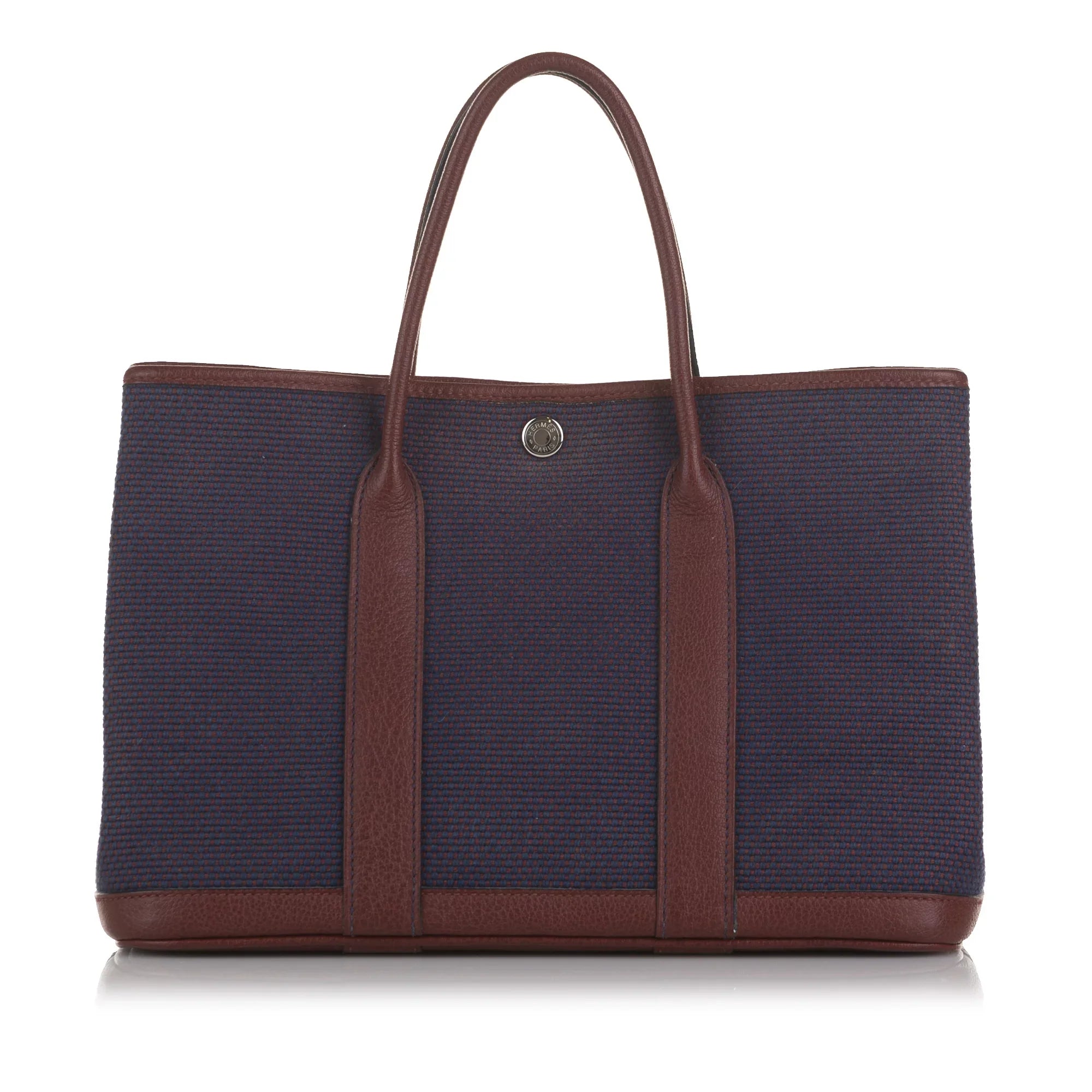 Pre-Owned Authenticated Hermès Toile Garden Party 30 Canvas Fabric Purple Tote Bag Unisex (Good)