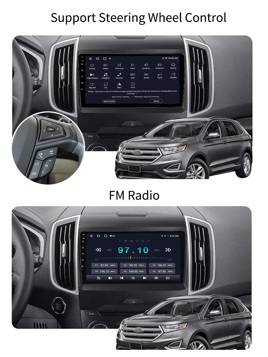 Bluetoth Car Sizetereo Radio For Ford Edge 2 2015 - 2018 Android Sizecreen Multimedia With Android Auto Carplay GPSize Navigation