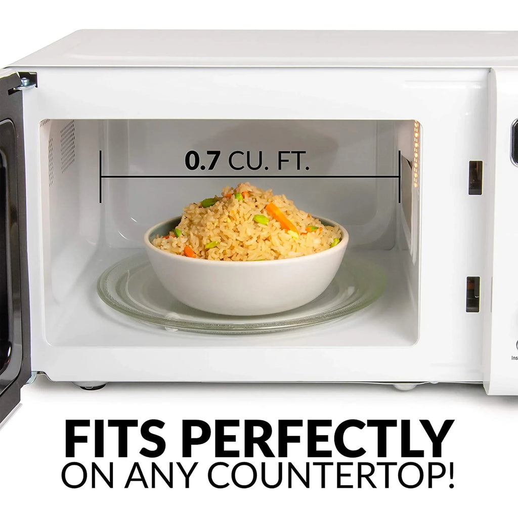 Nostalgia CLMO7WH Classic Retro 0.7 Cu. ft. 700 W Countertop Microwave Oven With LED Display, Ivory