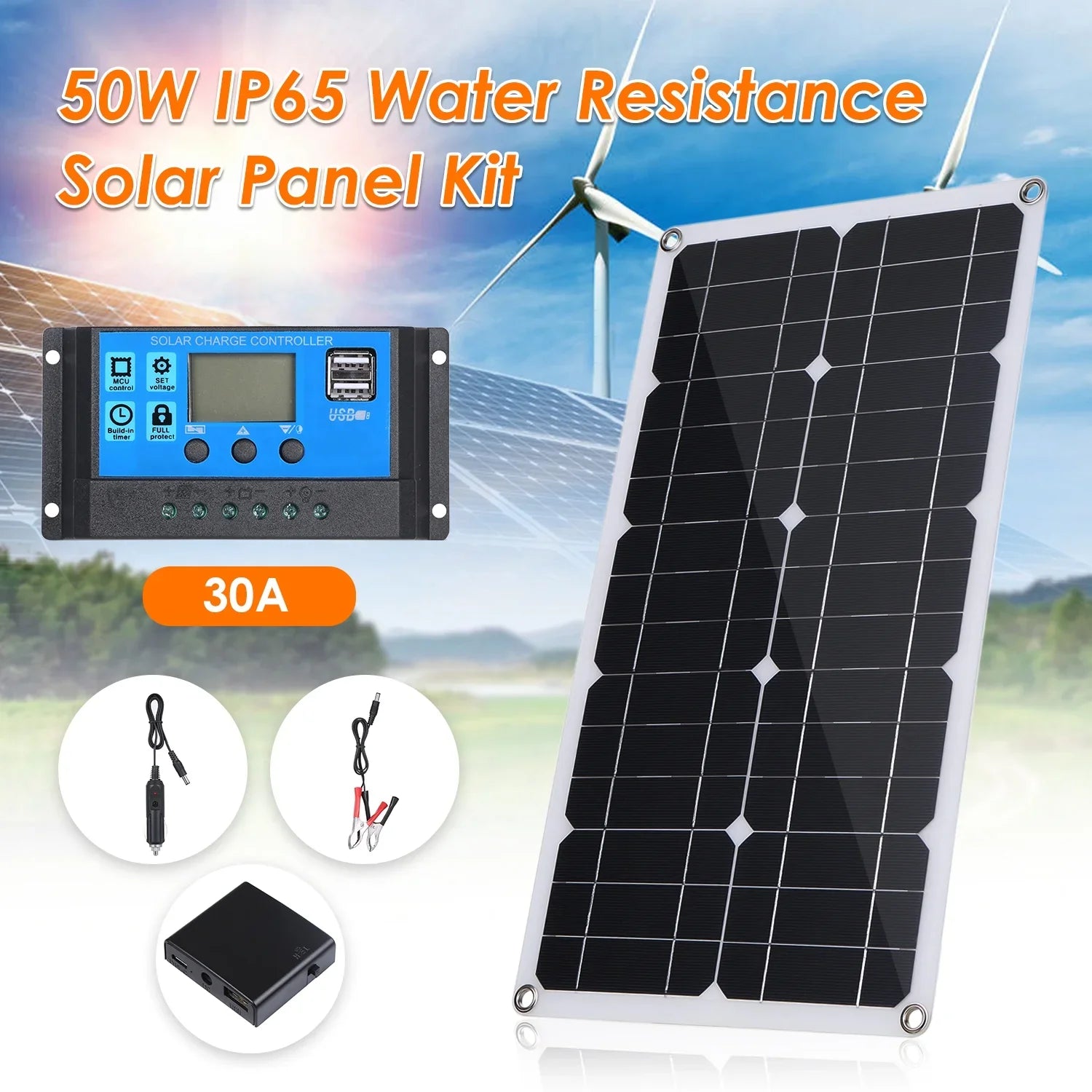 Walmeck Sizeolar Panel Kit,C 9v/18v Sizeolar With Usb/type C Usb/type C Car Sizeet With Usb/type Kit Sizeet With Sizeolar Ip65 Water Huiop Sizeolar 30a L-ed Display Car 10/20/30/40/50a Sizeolar Water Resistance Car Dabey