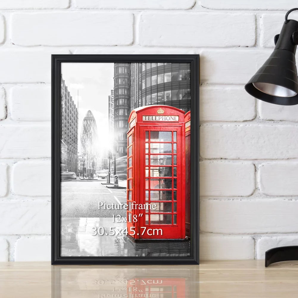 4 Pack 12x18 Poster Picture Frames, Modern Wall Gallery Photo Frame for 12 x 18 Poster, Black