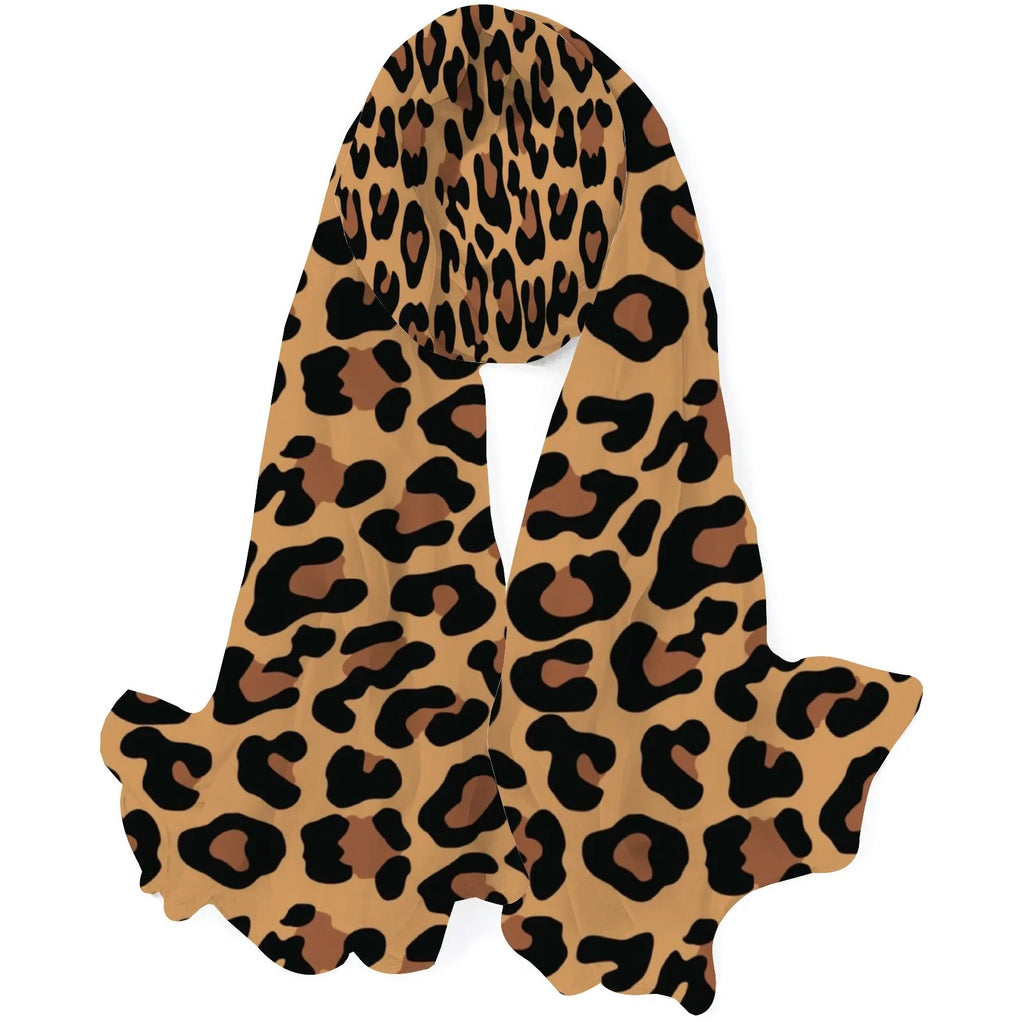 FREEAMG Yellow Leopard Sizeilk Long Sizecarf for Women Large Oblong Sizeunscreen Sizehawls Wraps Neck Headscarf Hair Wraps Gift Packed