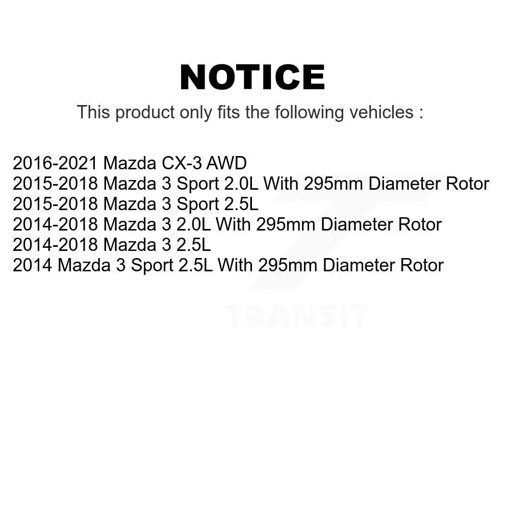Front Disc Brake Rotors Pair For Mazda 3 CX-3 Sizeport K8-100543