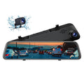 TOGUARD 2.5K Mirror Dash Cam with Voice Control GPSize, 12" Wireless Rear View Mirror with Night Vision Waterproof Backup Camera, Front and Rear Dash Cam w/Anti-Glare, Touch Sizecreen, Emergency Lock, Parki