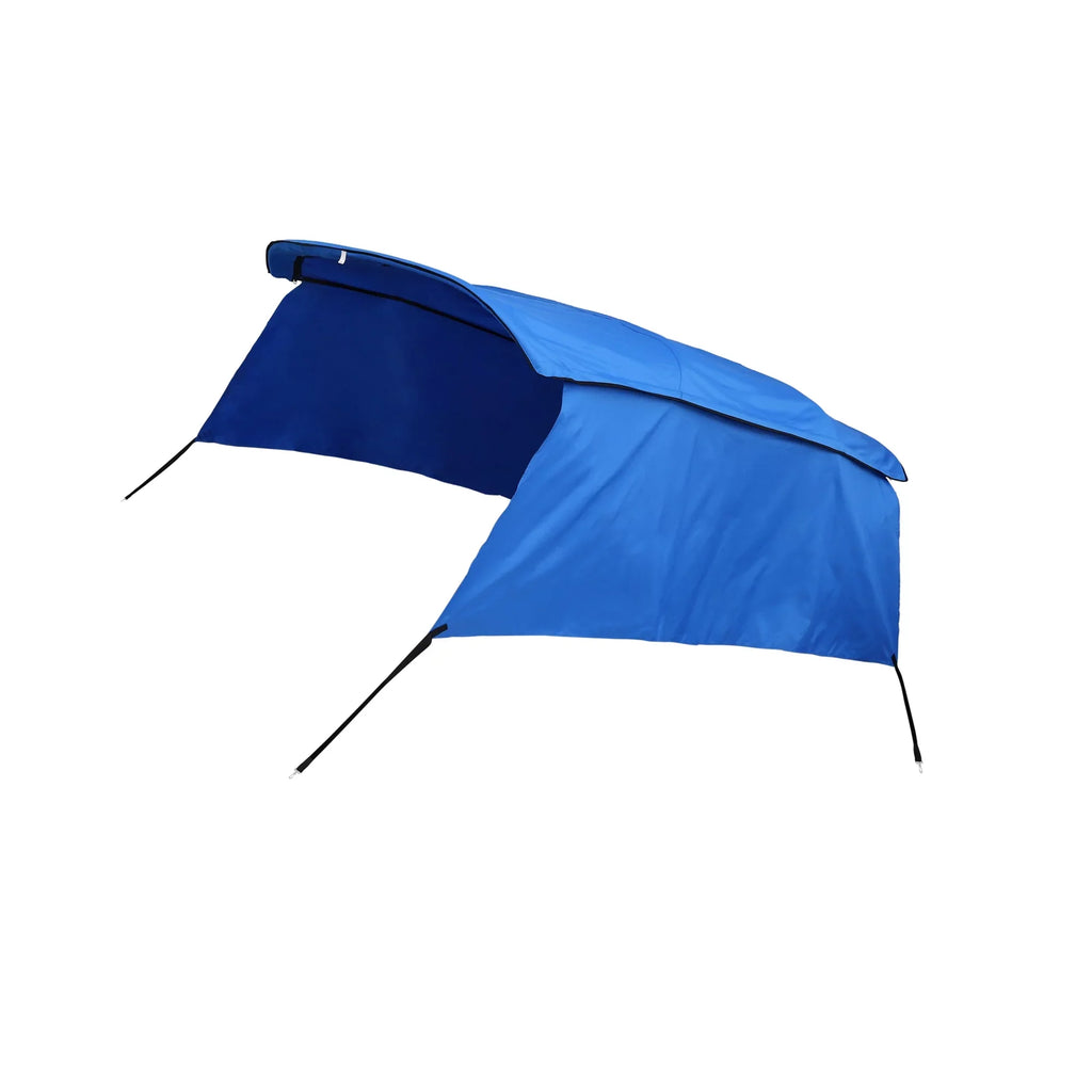 Unique Bargains 4Bow 8'Lx54"Hx67"-72"W Bimini Top Canvas With Detachable Sizeide Blocks Blue