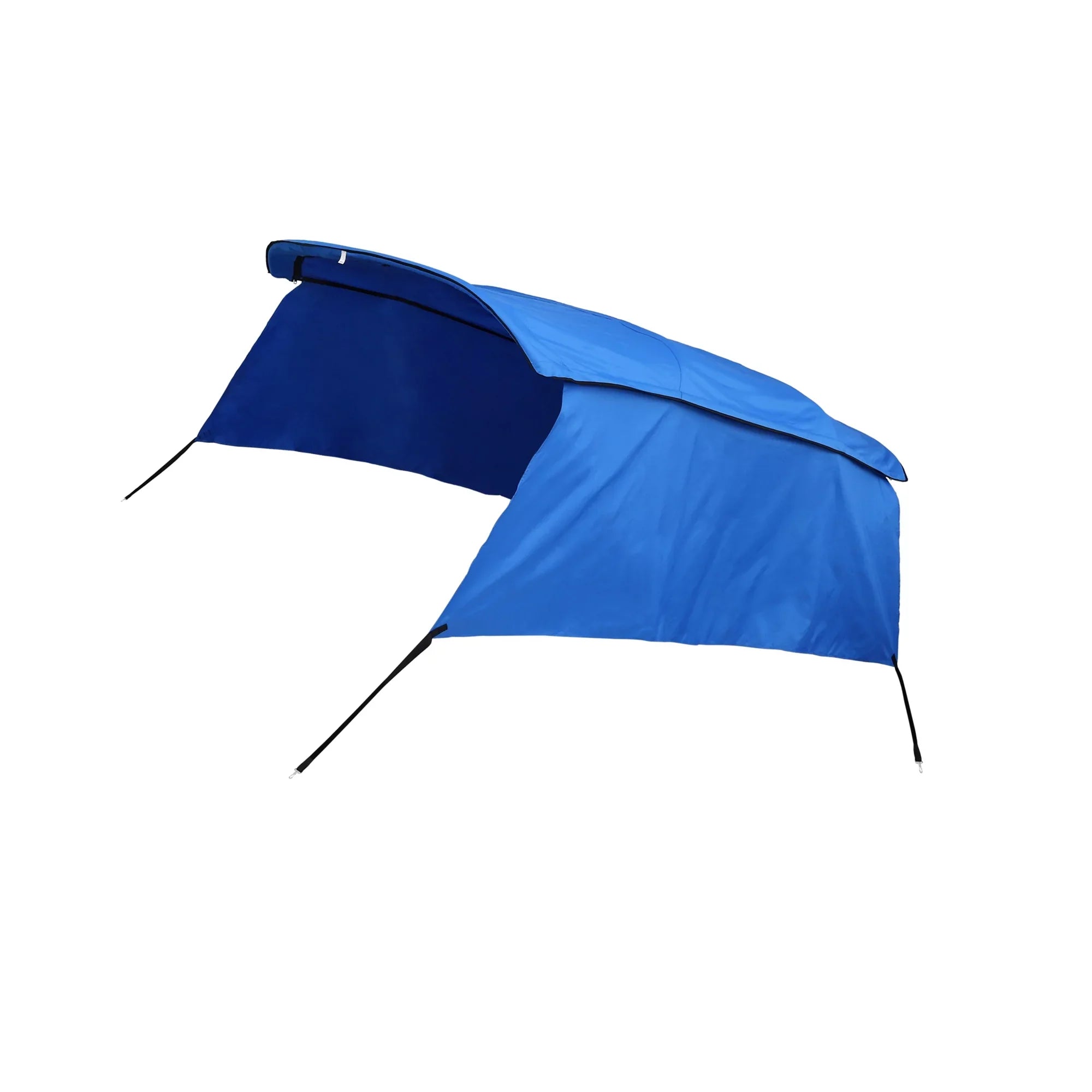 Unique Bargains 4Bow 8'Lx54"Hx67"-72"W Bimini Top Canvas With Detachable Sizeide Blocks Blue