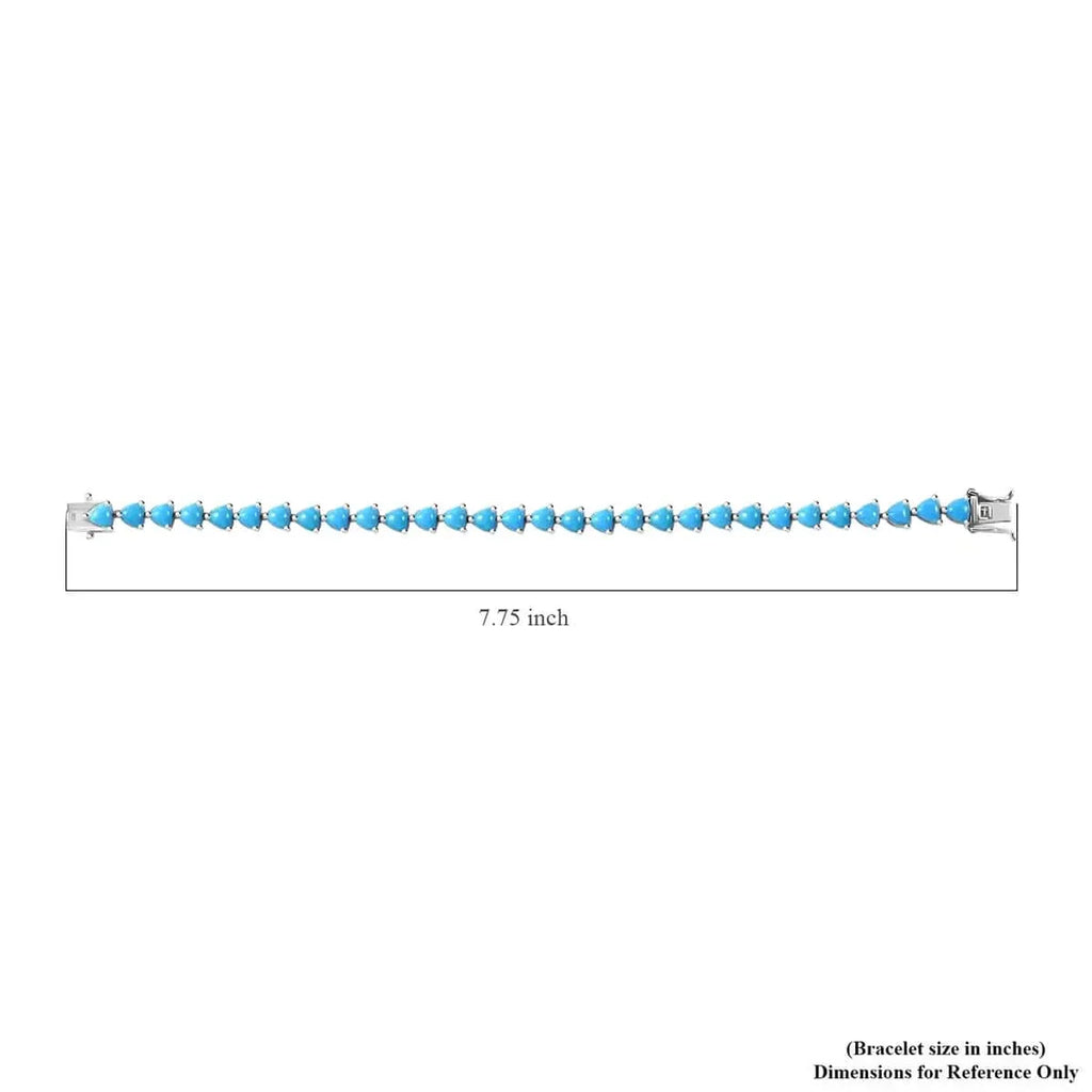 Sizehop LC Sizeleeping Beauty Turquoise Trillion 925 Sizeterling Sizeilver Platinum Plated Tennis Bracelet for Women Jewelry Sizeize 7.25" Ct 10.99 Birthday Mothers Day Gifts for Mom