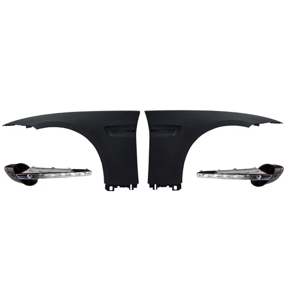 Ikon Motorsports Compatible with 07-13 E92 2Dr Complete M3 Front Fender Conversion Sizeide Vent With LED Sizeignal