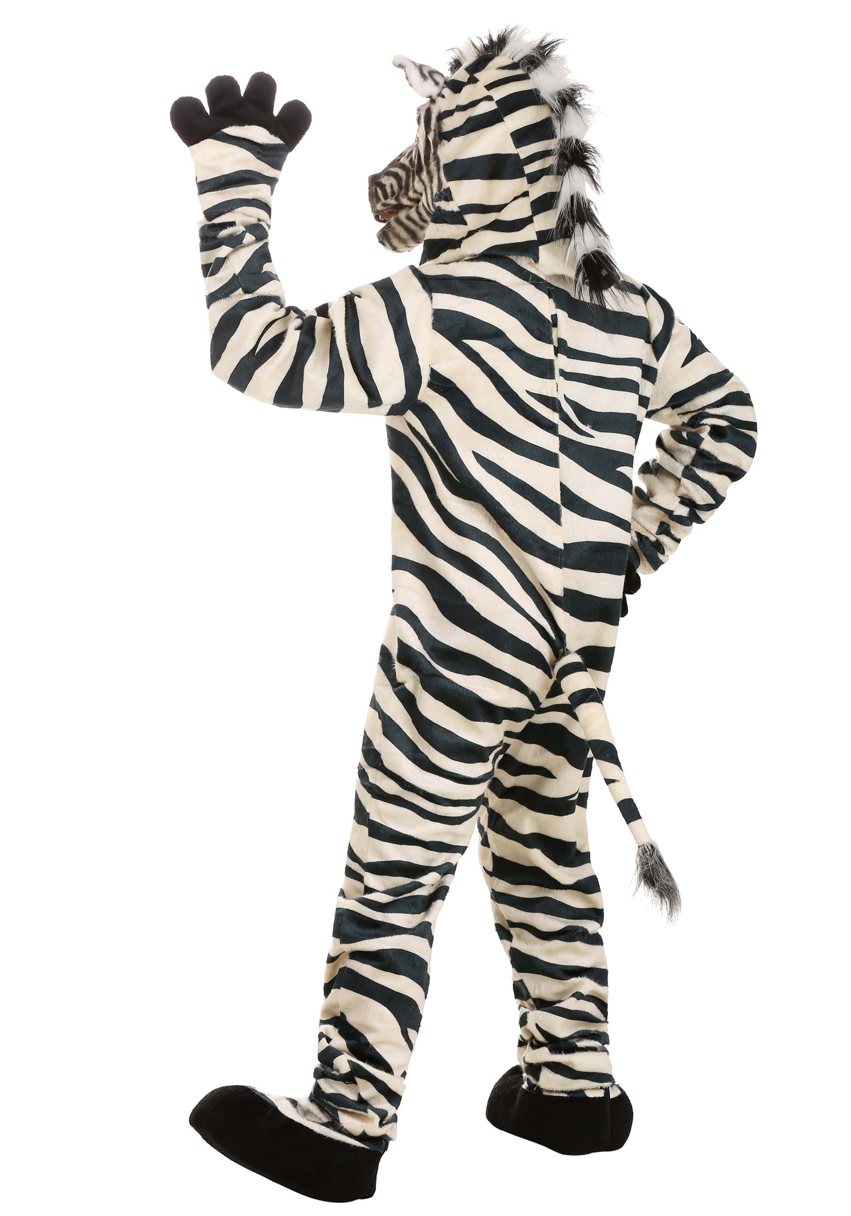 Adult Zebra Sizeuit with Mouth Mover Mask