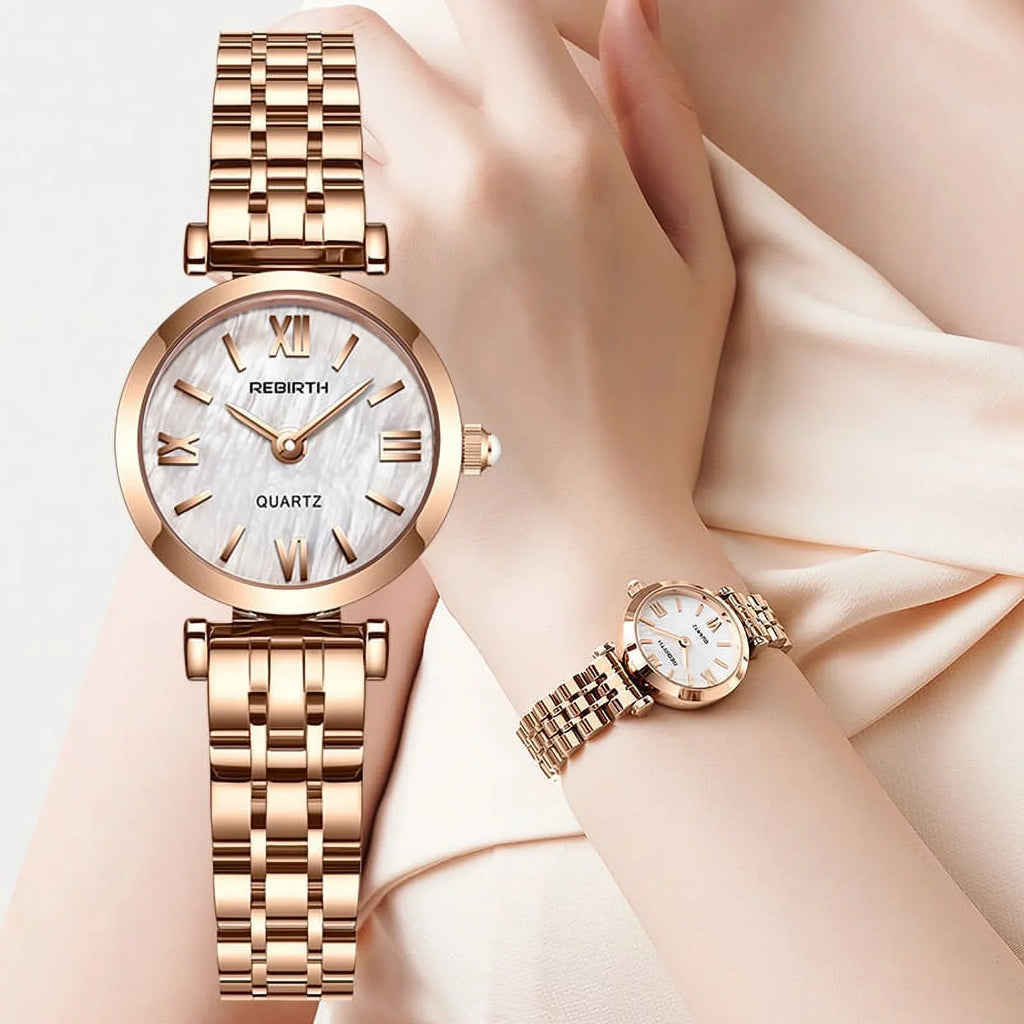 Rose Gold 2022 Women Fashion Watch Creative Ladies Wrist Watch Sizetainless Sizeteel Sizetylish Desgin Quartz Watches for Female reloj