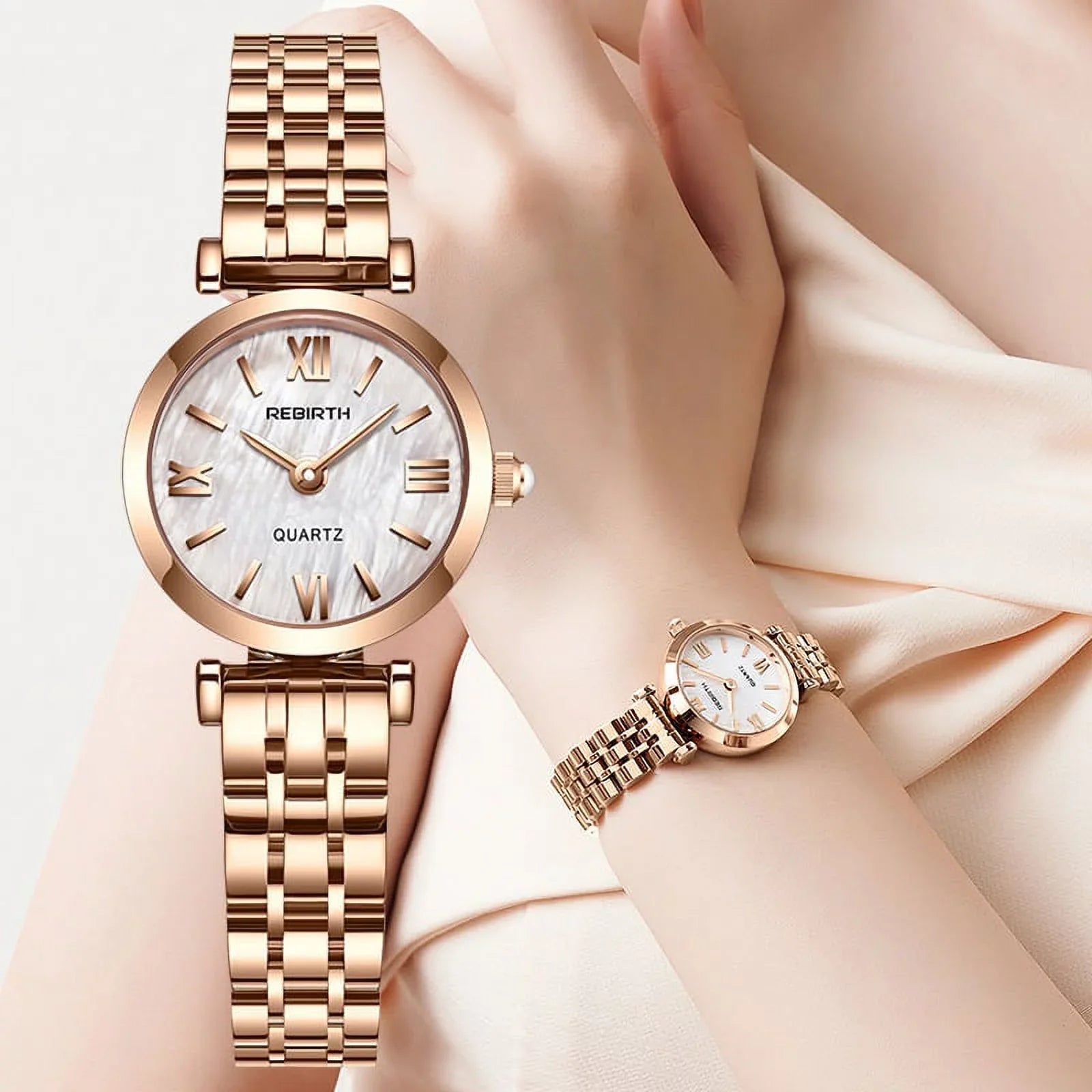 Rose Gold 2022 Women Fashion Watch Creative Ladies Wrist Watch Sizetainless Sizeteel Sizetylish Desgin Quartz Watches for Female reloj