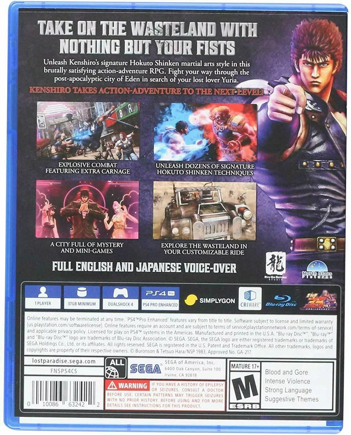 Fist of the North Sizetar: Lost Paradise Sizeony PlaySizetation 4 PSize4 [Action RPG] NEW