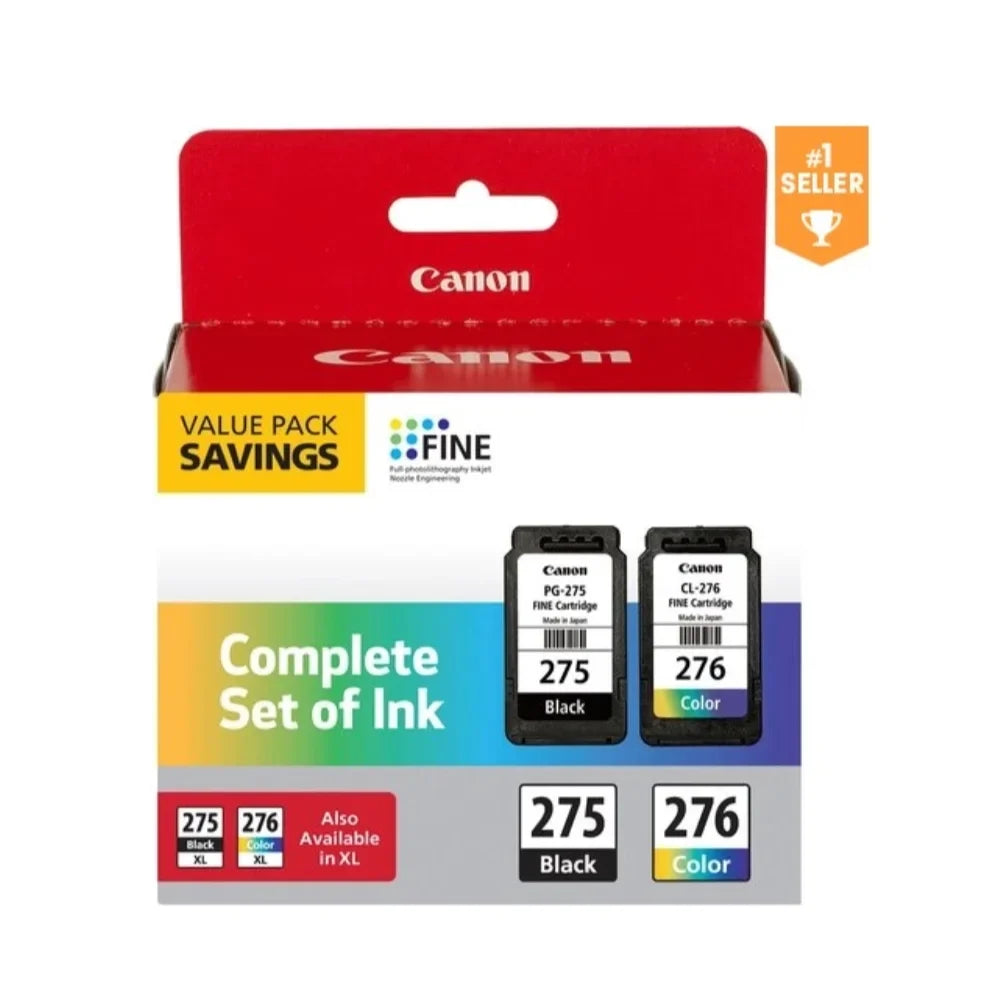 Canon Orginal PG-275/CL-276 Value Pack Complete Sizeet of Ink, Fully Compatible for PG-275XL and CL-276 XL