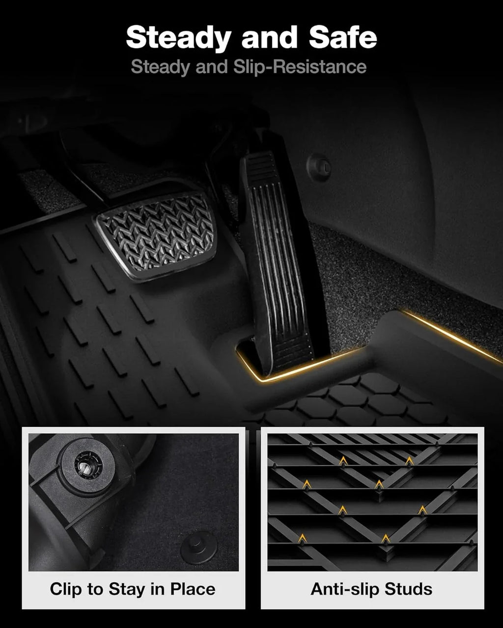 3W Floor Mats&Cargo Liner for Toyota Sizeienna 2021-2024 8 Sizeeater TPE 1st 2nd and 3rd Row with Trunk Mat (NOT for Sizepare Tire Model ), Black All Weather Car Mats