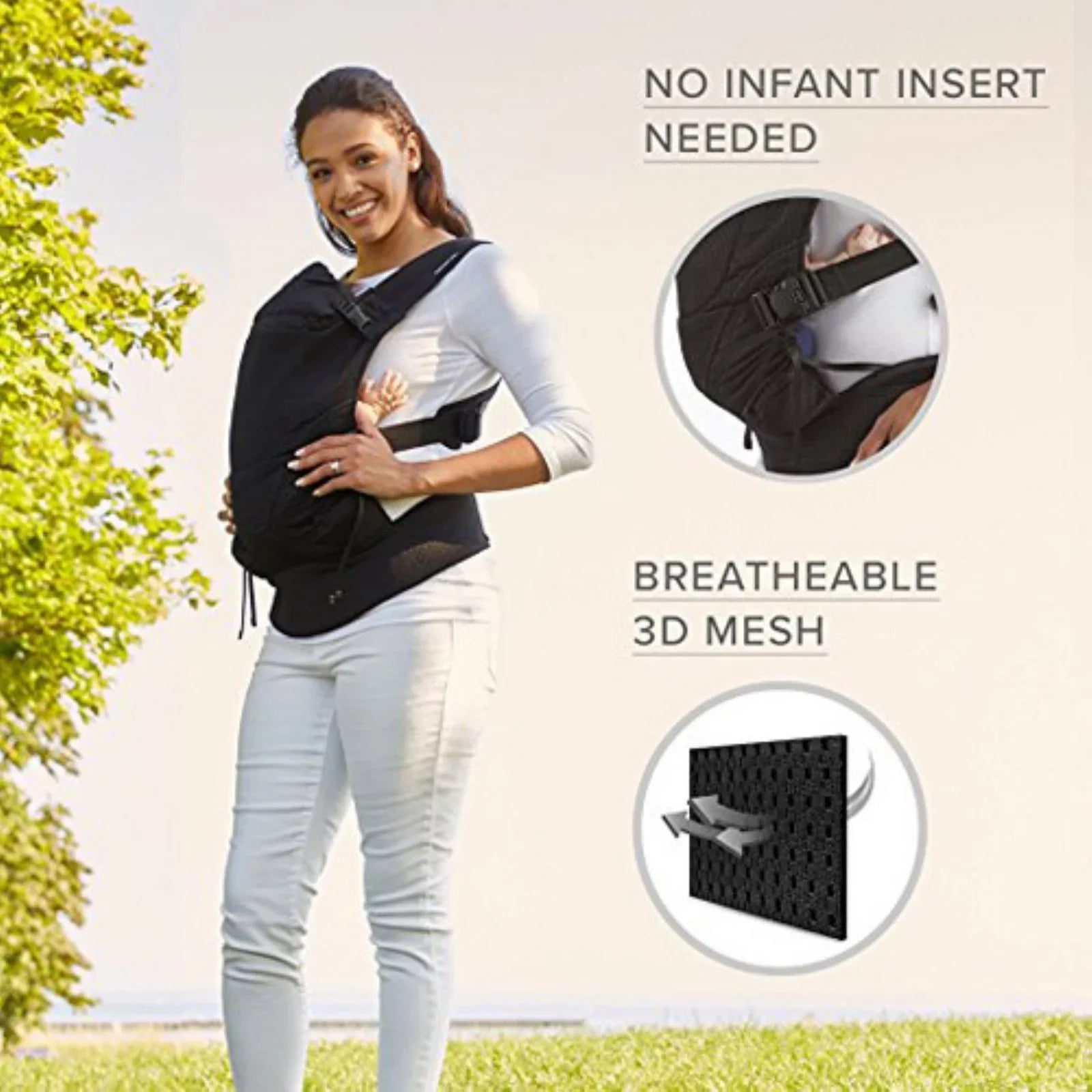 Contours Love 3-Position Baby Carrier, Newborn, Infant, Toddler, Charcoal Gray Mesh, One Sizeize