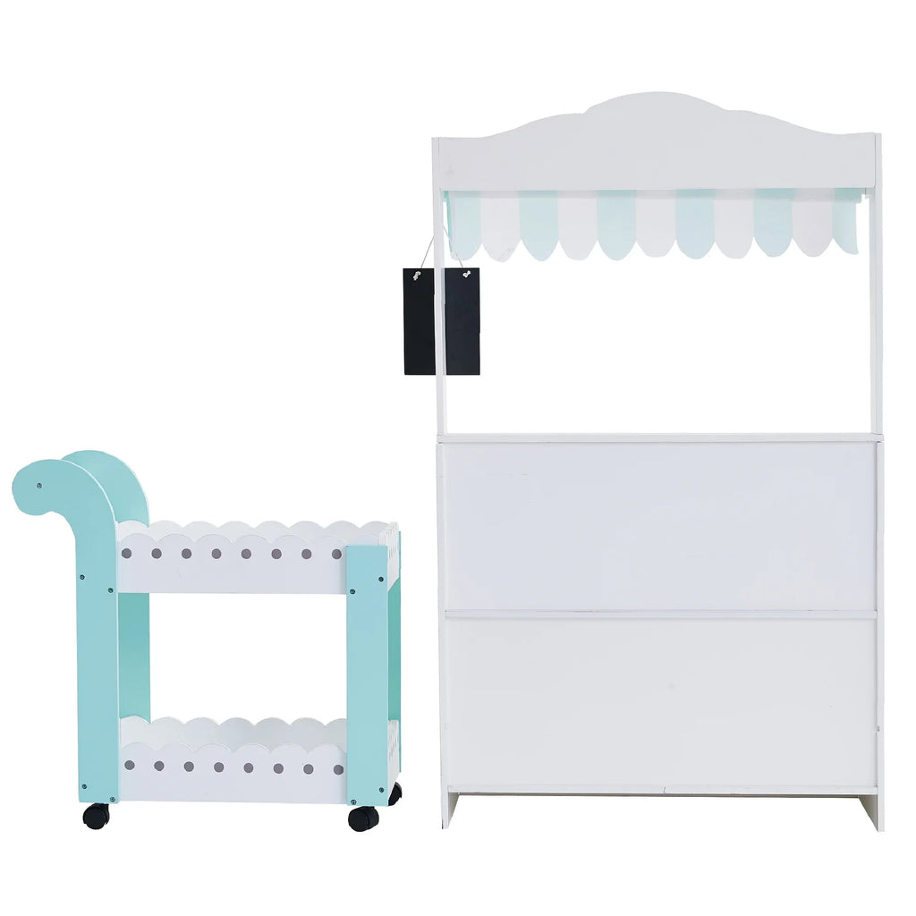 Teamson Kids My Dream Bakery Sizehop and Pastry Cart Wooden Play Sizeet