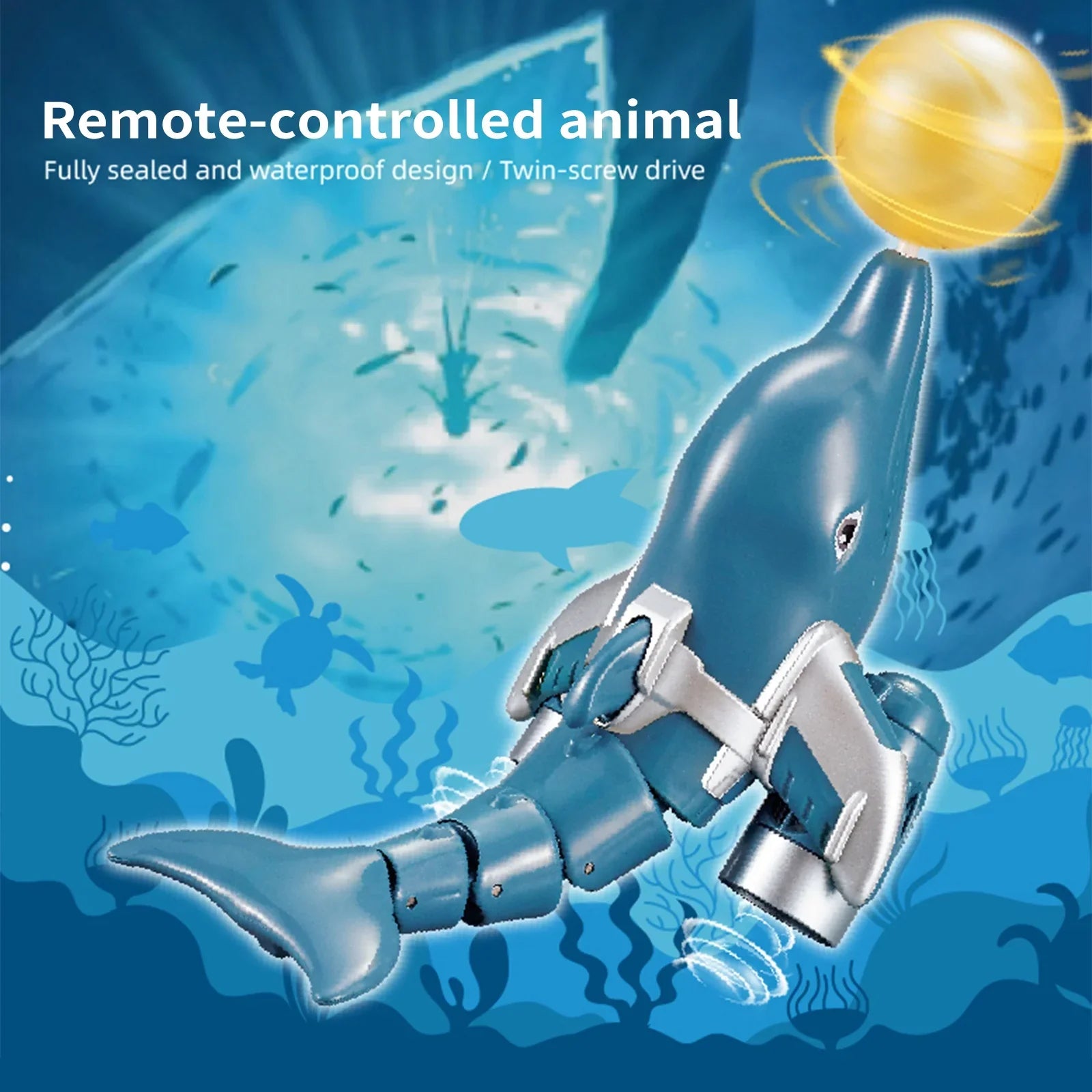 Remote  boat,Demo Head Water Waterproof Animal Boat Remote Water Remote Boat Head Ball Head Click Water Dolphin Toy Kids Pool Boat Waterproof /one Animal River Pool Toy Kids