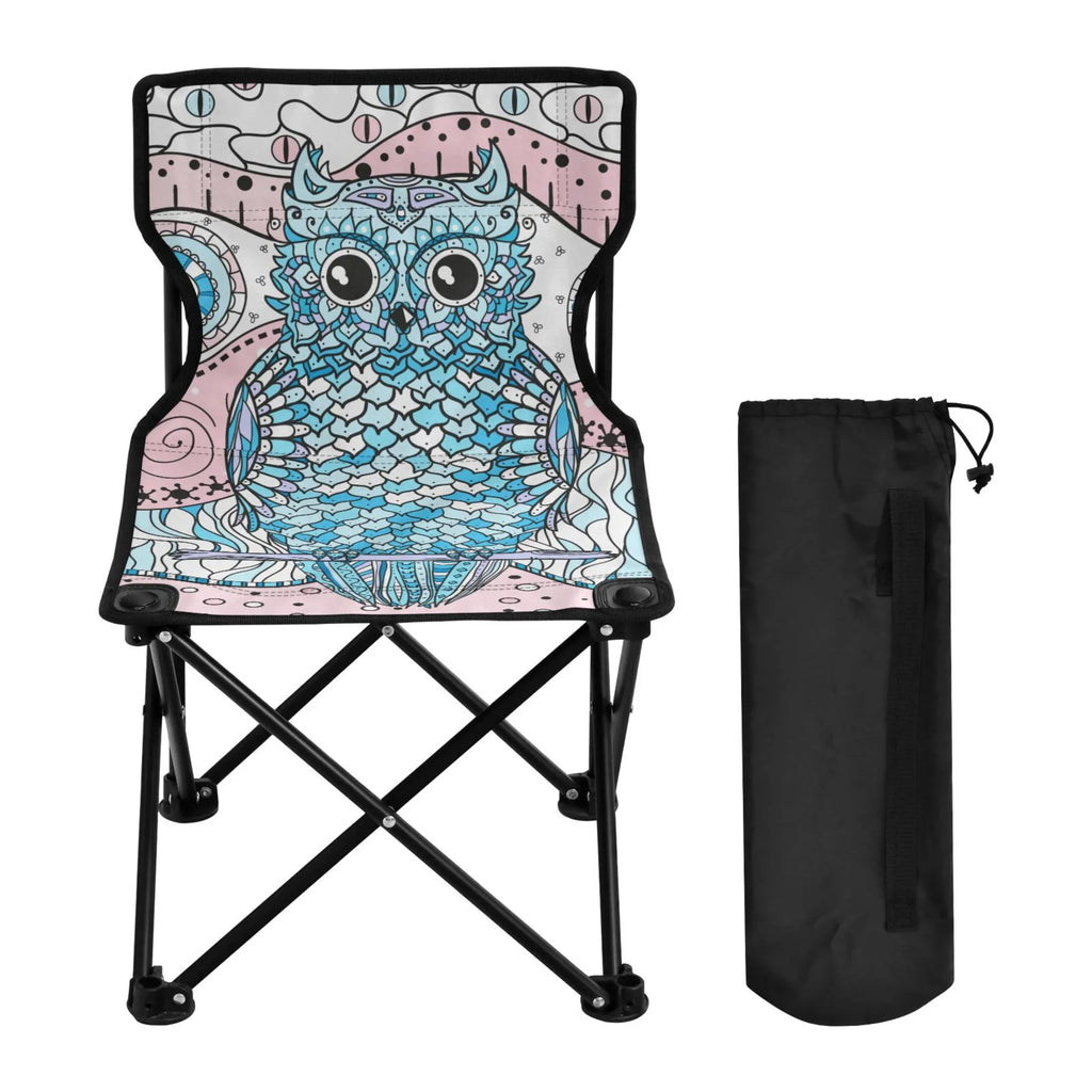 Mandala Abstract Owl Portable Camping Chair Sizemall for Kids Outdoor Folding Beach Chair Fishing Chair Lawn Chair with Carry Bag