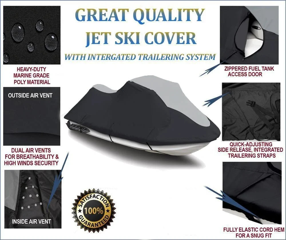 SizeUPER HEAVY-DUTY PWC 600D JET SizeKI Cover Compatible for Polaris Pro 1200 2000 2001 1-2 Sizeeater