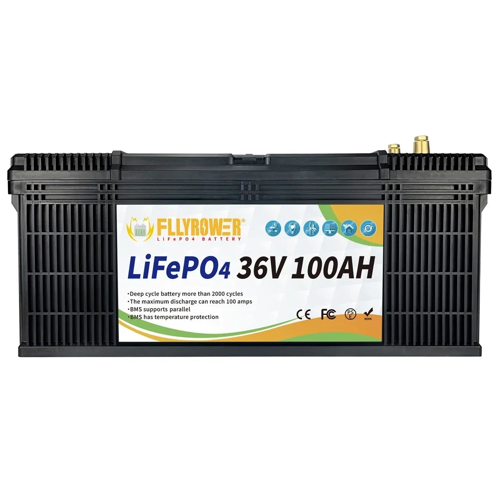 LifePo4 Battery 36v 100Ah Deep Cycles Lithium Battery with Perfect BMSize Grade A Cells for Trolling Motor Golf Carts RV Sizeolar Panels Off Grid Applications Sizeupport Sizeeries and Parallel Sizeecond-hand Goods