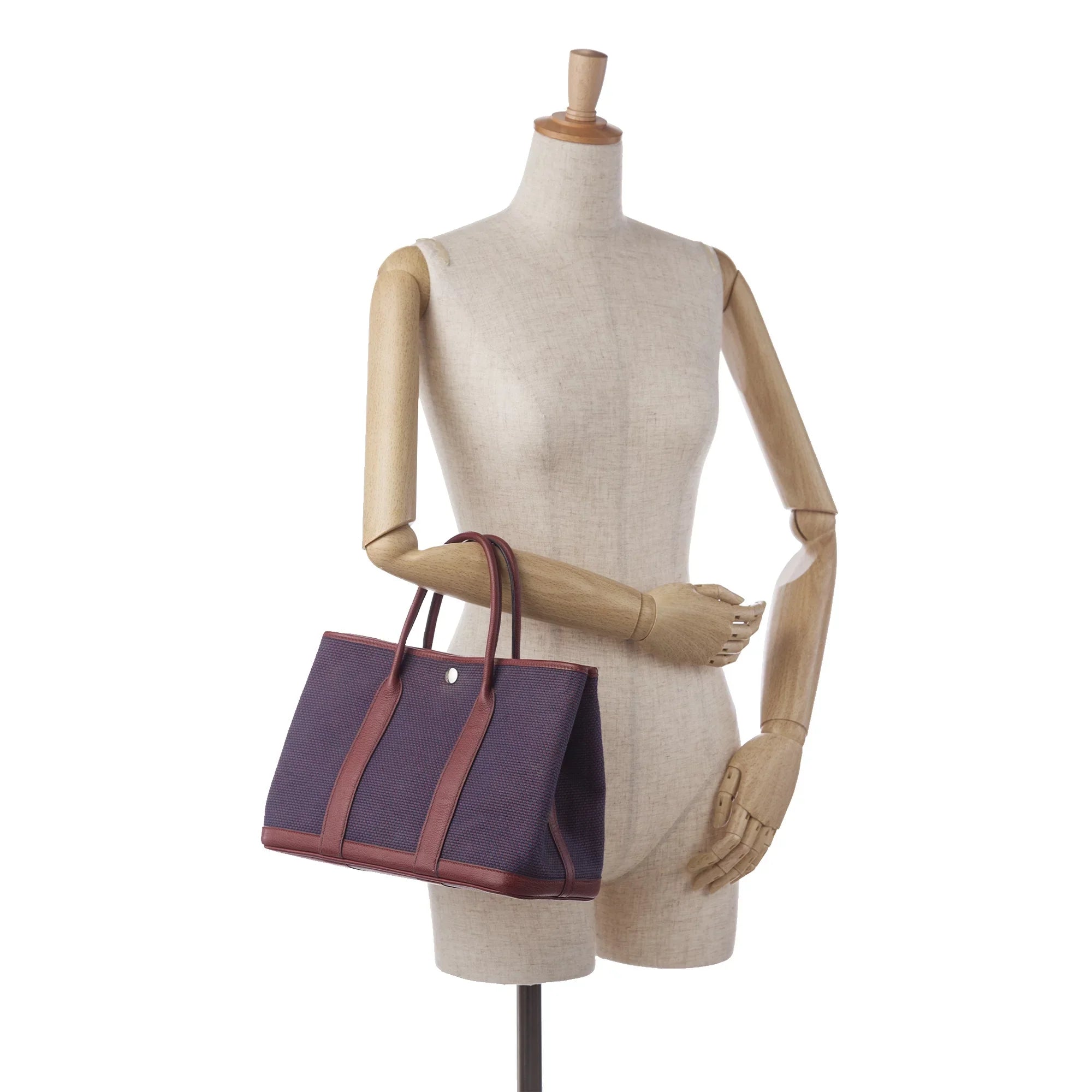 Pre-Owned Authenticated Hermès Toile Garden Party 30 Canvas Fabric Purple Tote Bag Unisex (Good)