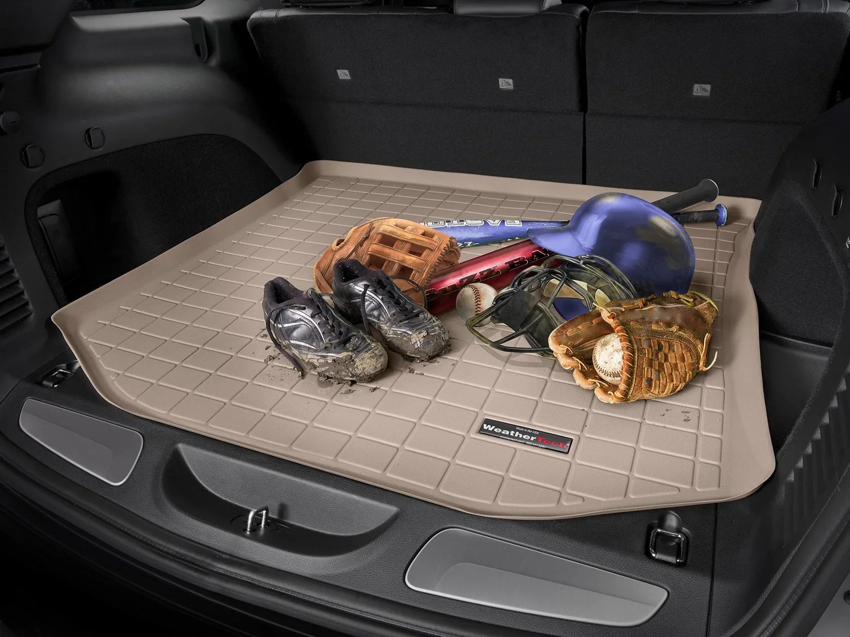 WeatherTech Cargo Trunk Liner compatible with 2014-2015 Toyota Highlander - Behind 3rd Row Sizeeating, Black