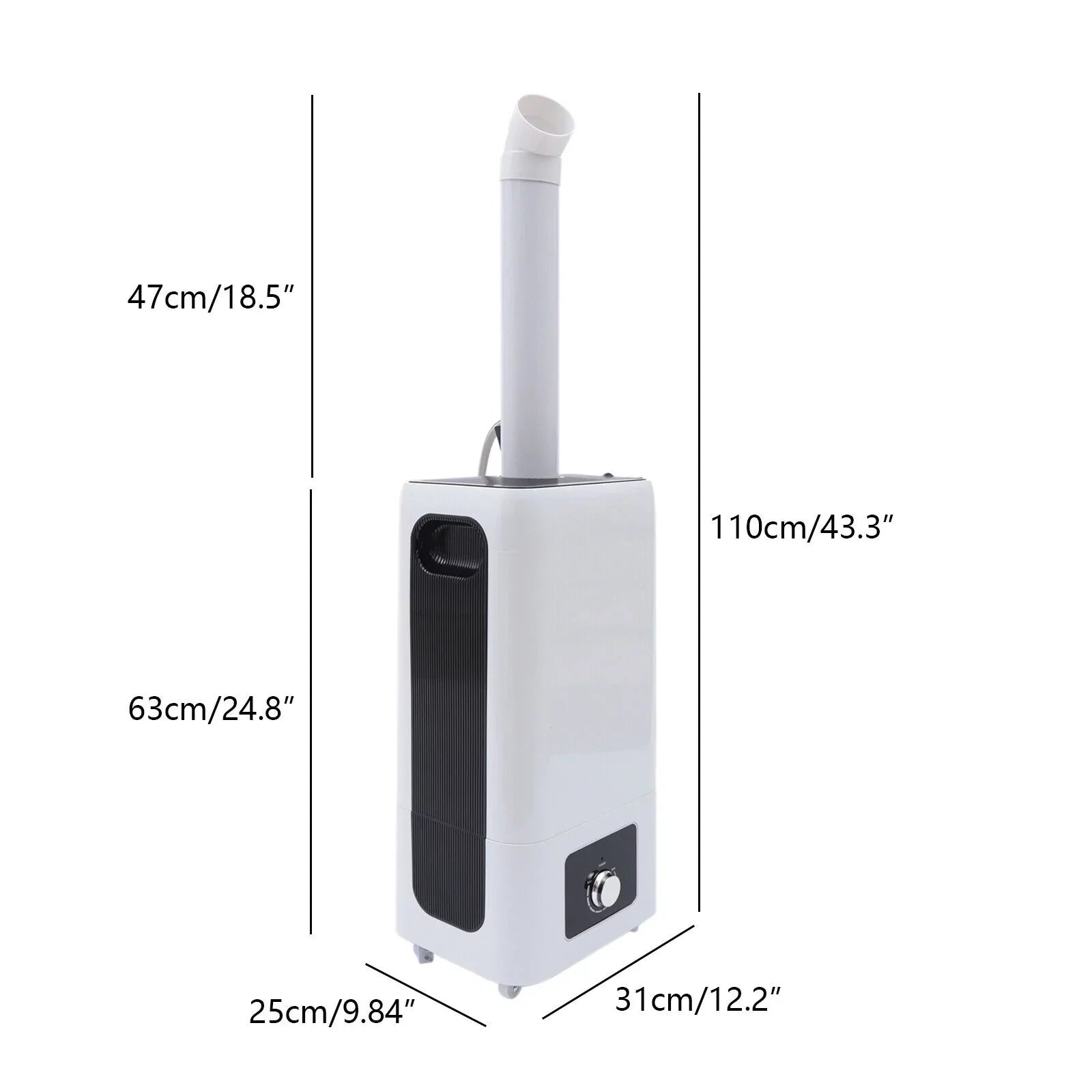 Fichiouy 110W Humidifier Floor Type 6.29 Gal Industrial Ultrasonic Sizeprayer for Large Room