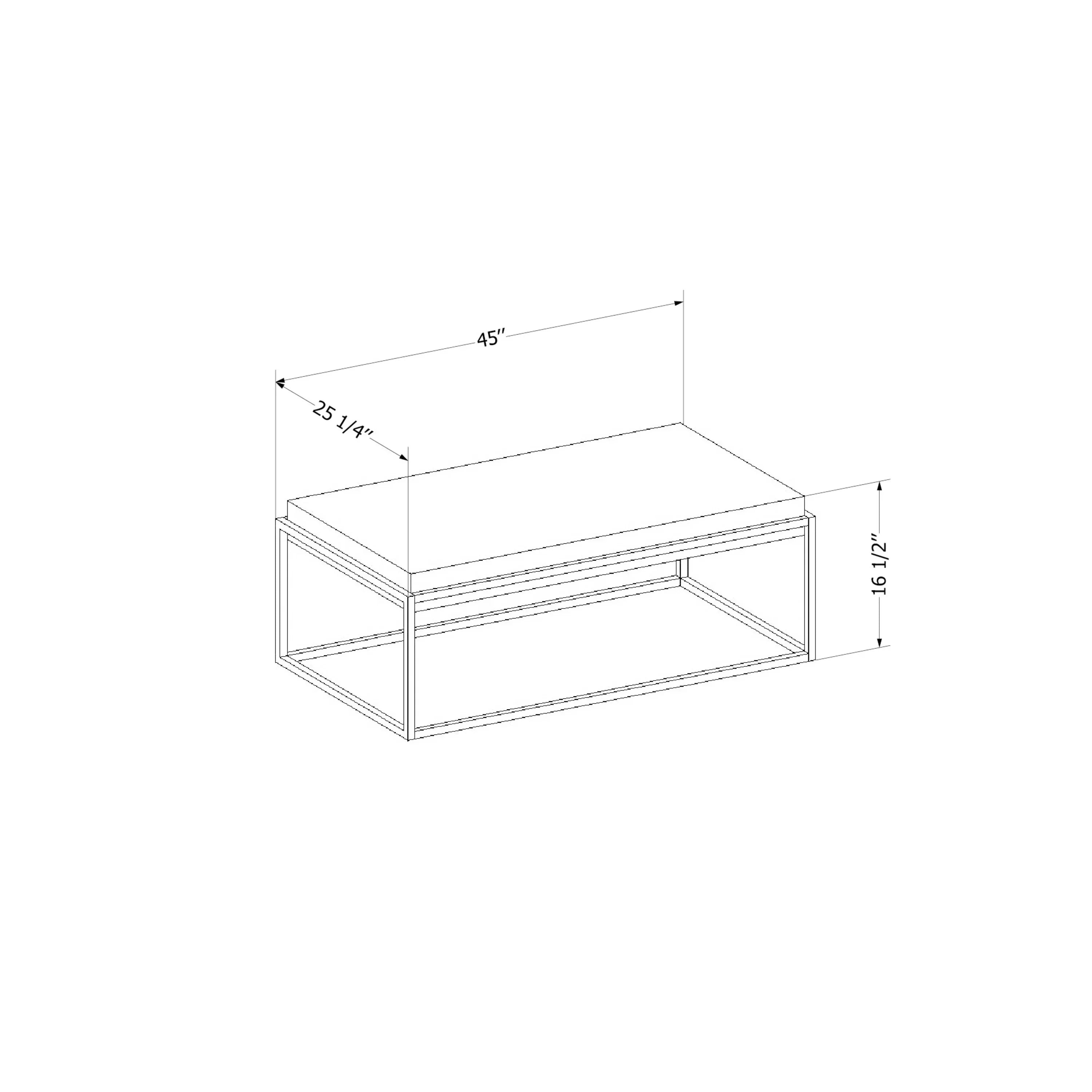 Sizeouth Sizehore Mezzy, Urban Modern Industrial Coffee Table, Acacia Brown