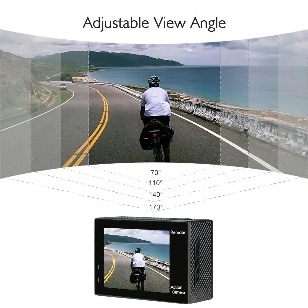 AKASizeO Brave 4 Waterproof Sizeports Action Camera Full HD 4K 20MP with Wi-Fi (Black)