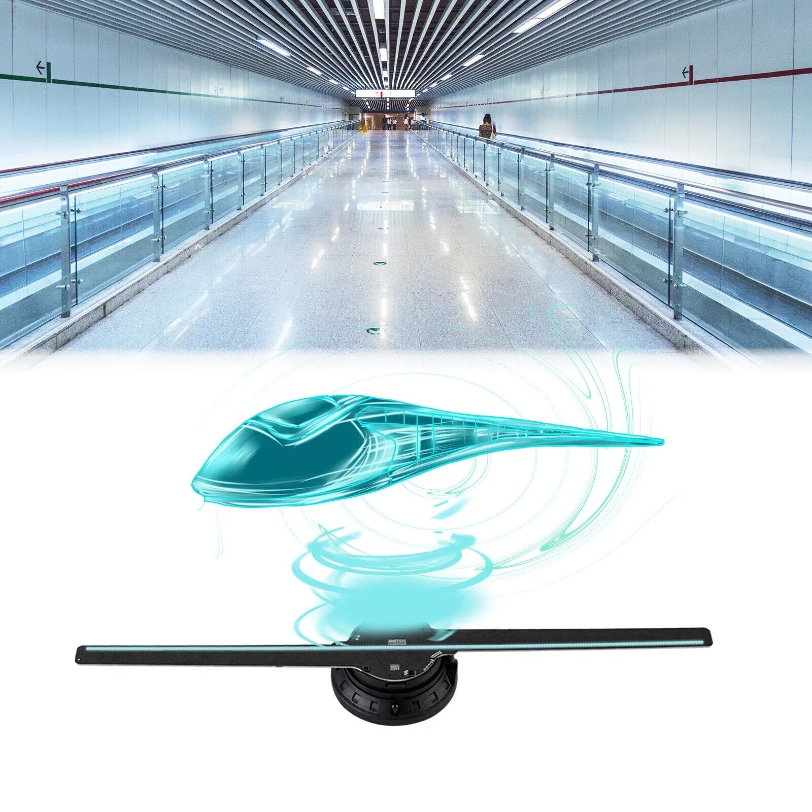 MIDUO Hologram Fan Projector 3D Effect Cafe Bar Club Decor