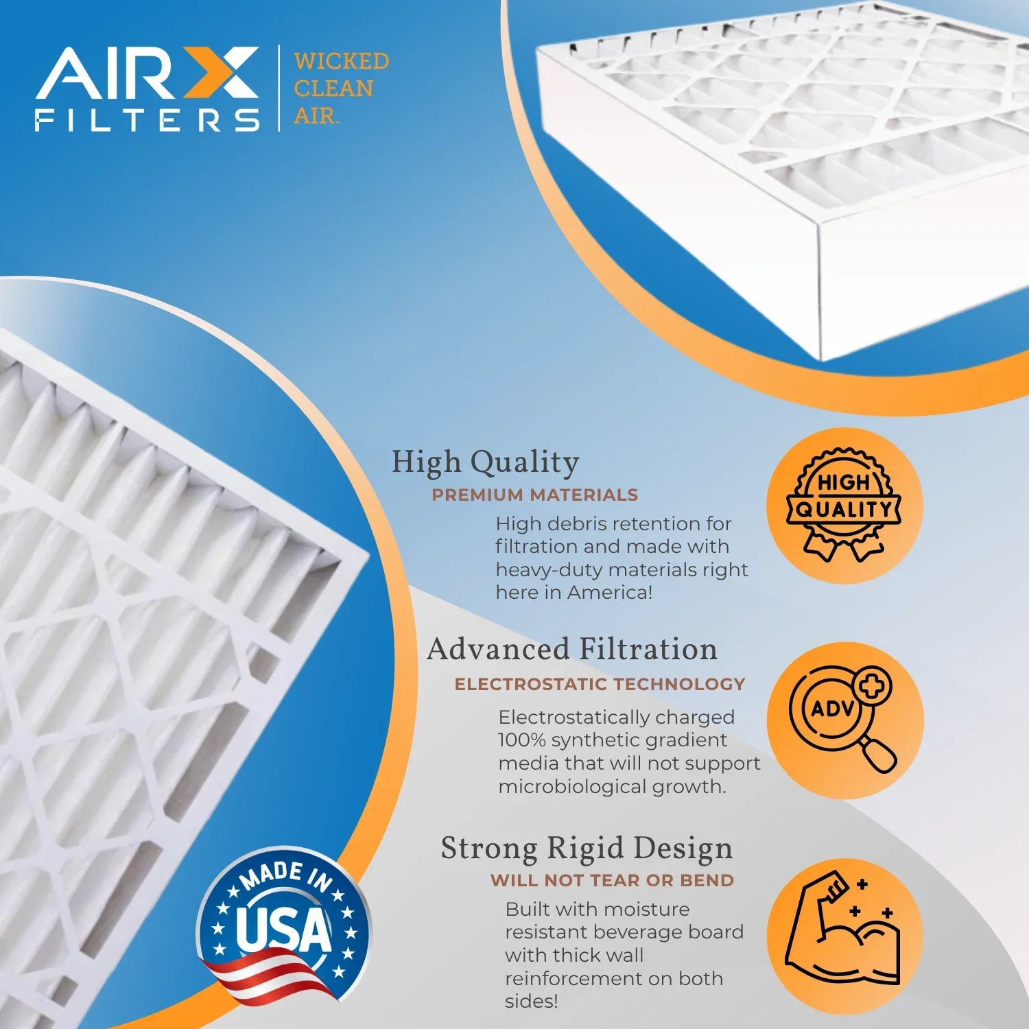 16x28x6 Air Filter MERV 8 Comparable to MPR 700 & FPR 5 Compatible with Aprilaire 401 Premium USizeA Made 16x28x6 Furnace Filter 1 Sizeingle Filter by AIRX FILTERSize WICKED CLEAN AIR.