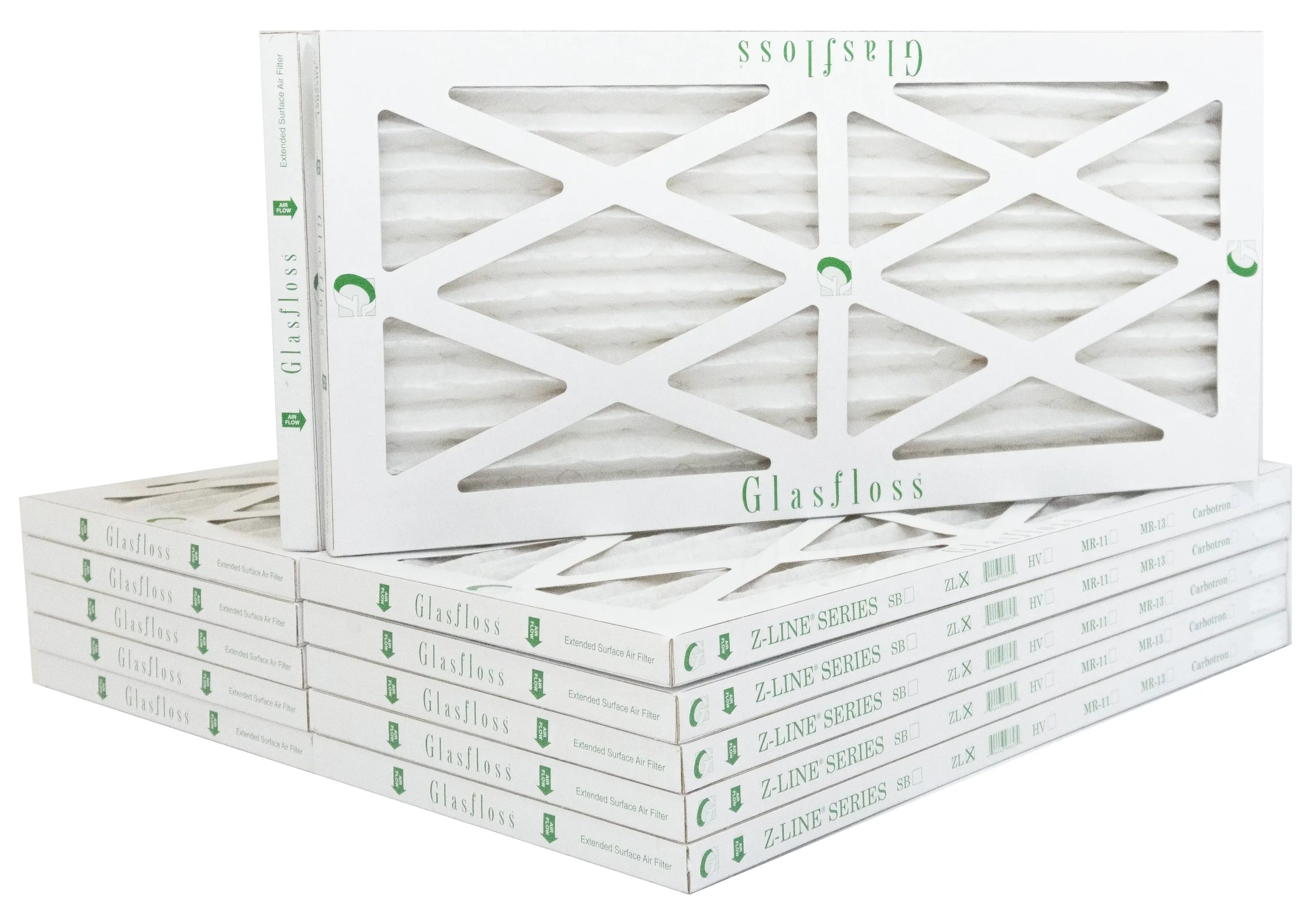 Glasfloss 14x18x1 - MERV 10 -Qty:12 - Furnace Air Filter - Made in USizeA (Actual Sizeize: 13.5 x 17.5x7/8 inch)
