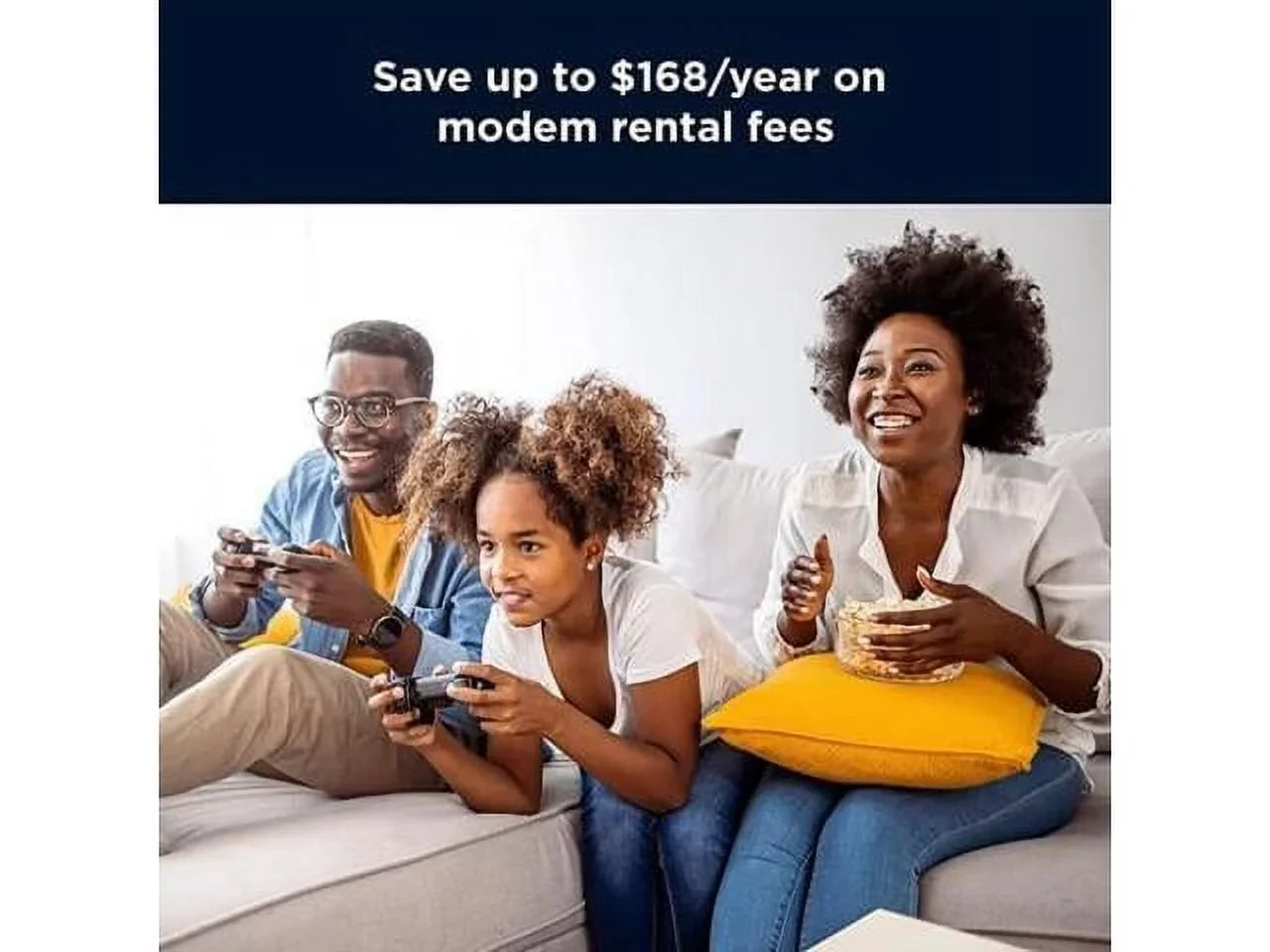 8x4 Cable Modem, Model MB7220, 343 Mbps DOCSizeISize 3.0, Certified by Comcast XFINITY, Time Warner Cable, Cox, BrightHouse, and More (No Wireless)