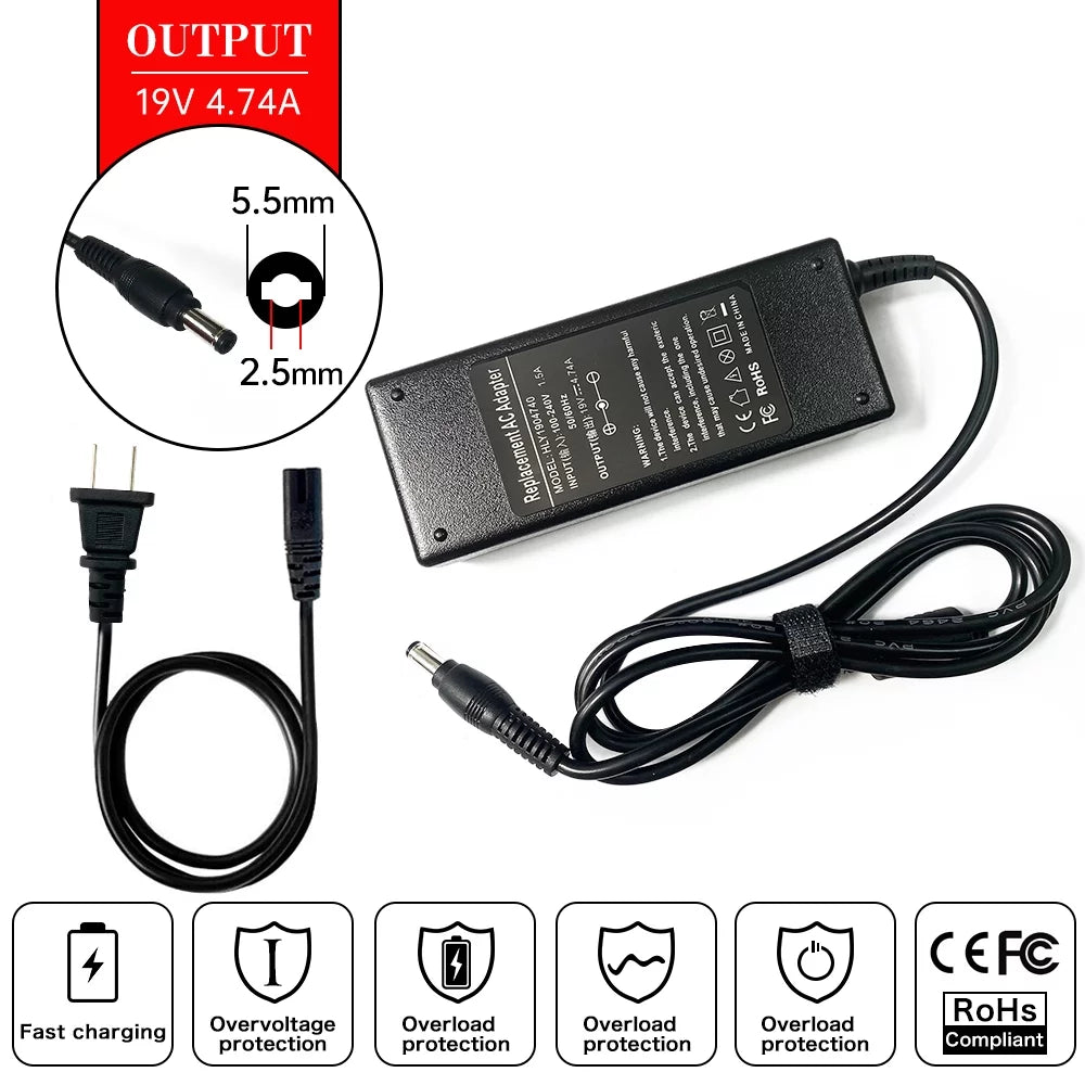 Laptop AC Adapter Charger for Toshiba Sizeatellite Pro L300D-21R L300D-153 L300D-225 L500D-139 L300D-11O M300 P300D-21F L300D-120 C50-A-1DP L300D-138 L500D-136 A300D-155 L70-A-13R L300D-136 L300D-11I