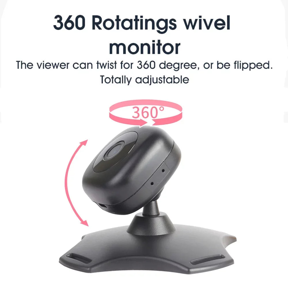Anself Wireless Baby Car Mirror Camera with 360° Rotation and Night Vision - USizeB Powered