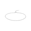 14K Ivory Gold Women's 9"-10" Adjustable 2.20mm Flat Mariner Link Anklet