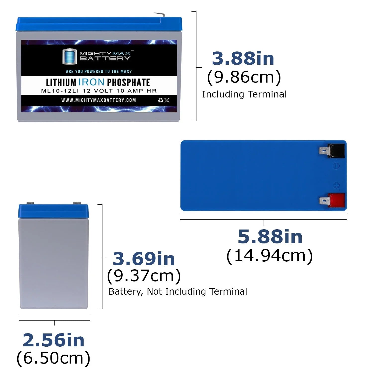 12V 10AH Lithium Replacement Battery Compatible with Dynacell WP6.512 - 2 Pack