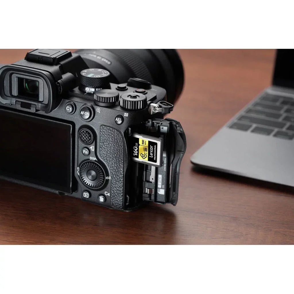 Lexar CFexpress Type A Pro Gold R900/W800 Memory Card, 80GB Bundle with Card Reader