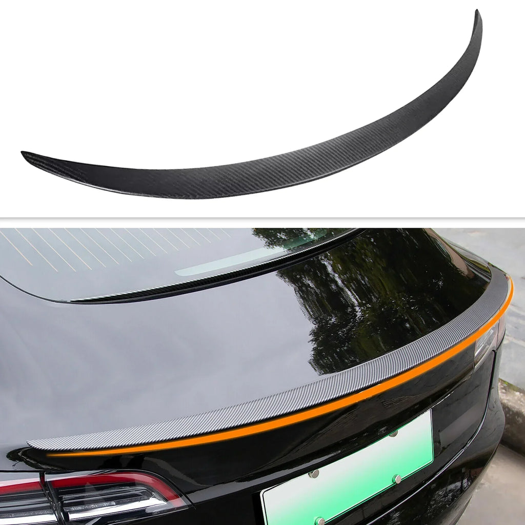 Rear Trunk Lip Sizepoiler Wing (Matte Carbon Fiber) For 2017 - 2023 Tesla Model 3