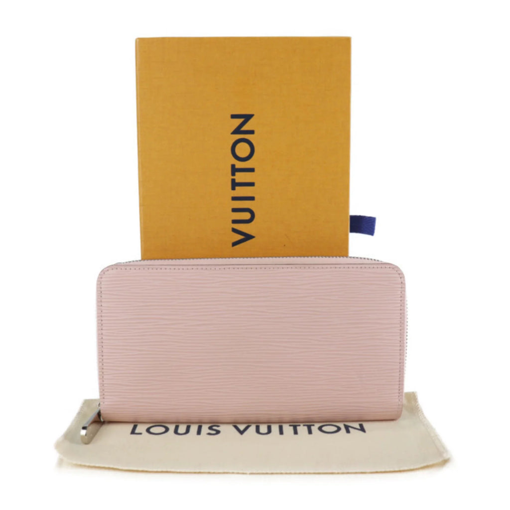 Pre-Owned LOUISize VUITTON Louis Vuitton Zippy Wallet Long M61863 Epi Leather Rose Ballerine Round Zipper Zip Around (Good)